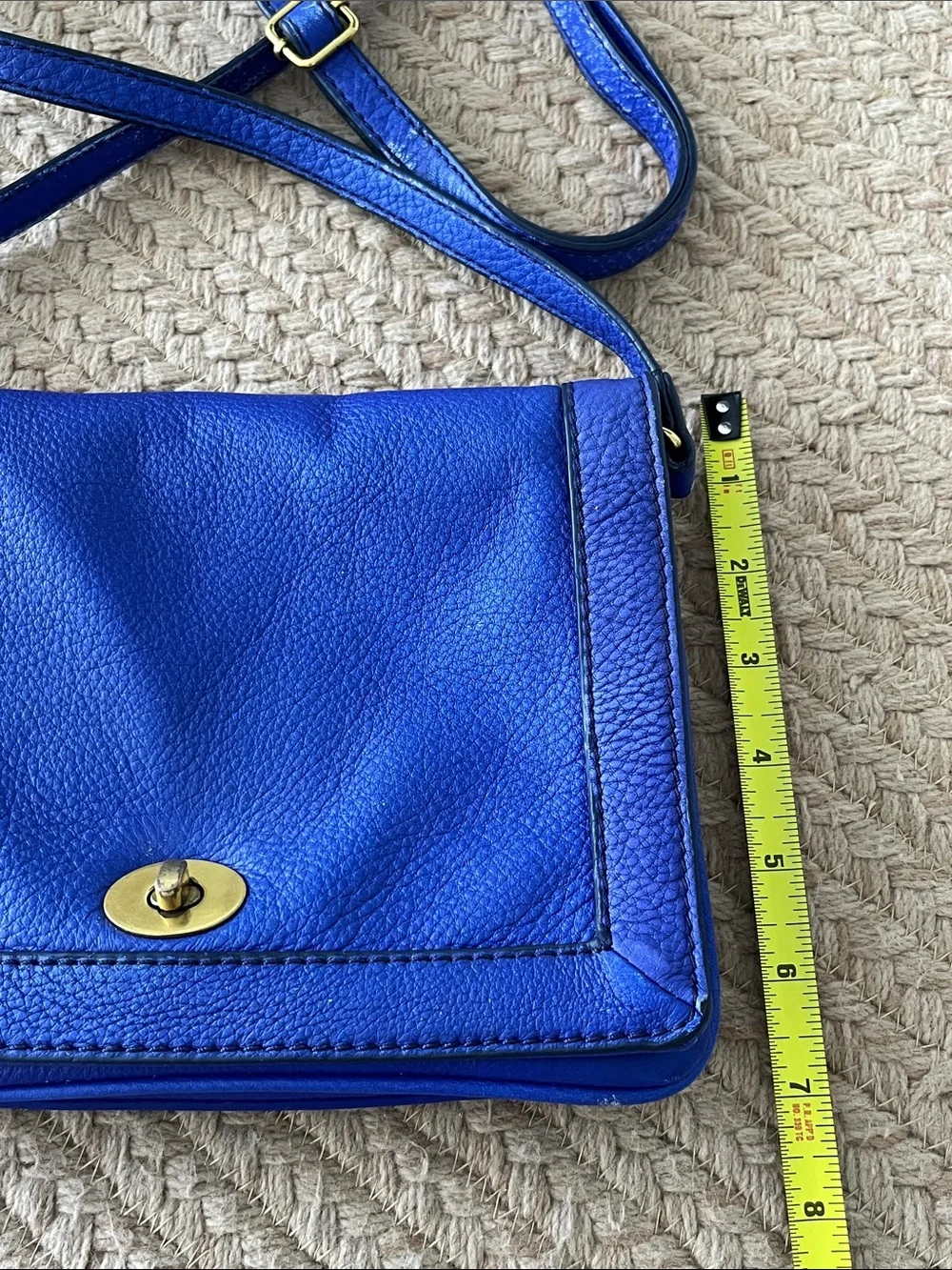 J. Crew Leather Tillary Crossbody in Cobalt Blue